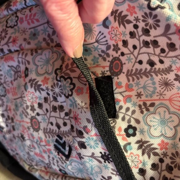 Floral Pattern Backpack With Multi-Compartment Design & Mesh Side Pockets - Picture 8 of 8